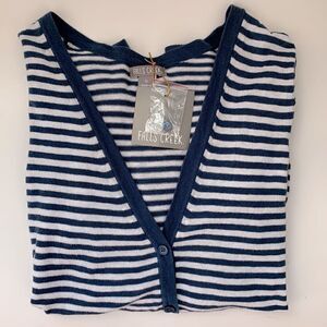 💙Falls Creek Blue Stripes Cotton Cardigan women